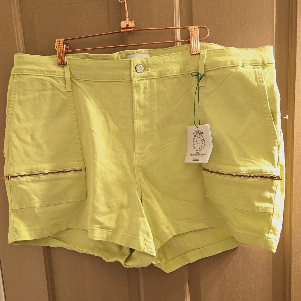 New Pistola size 20w limeade denim shorts